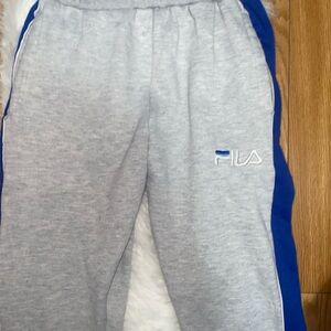 Fila Gray and Blue Sweatpants